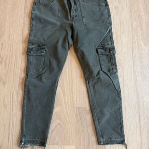 Free People Olive Cargo Pants, 31